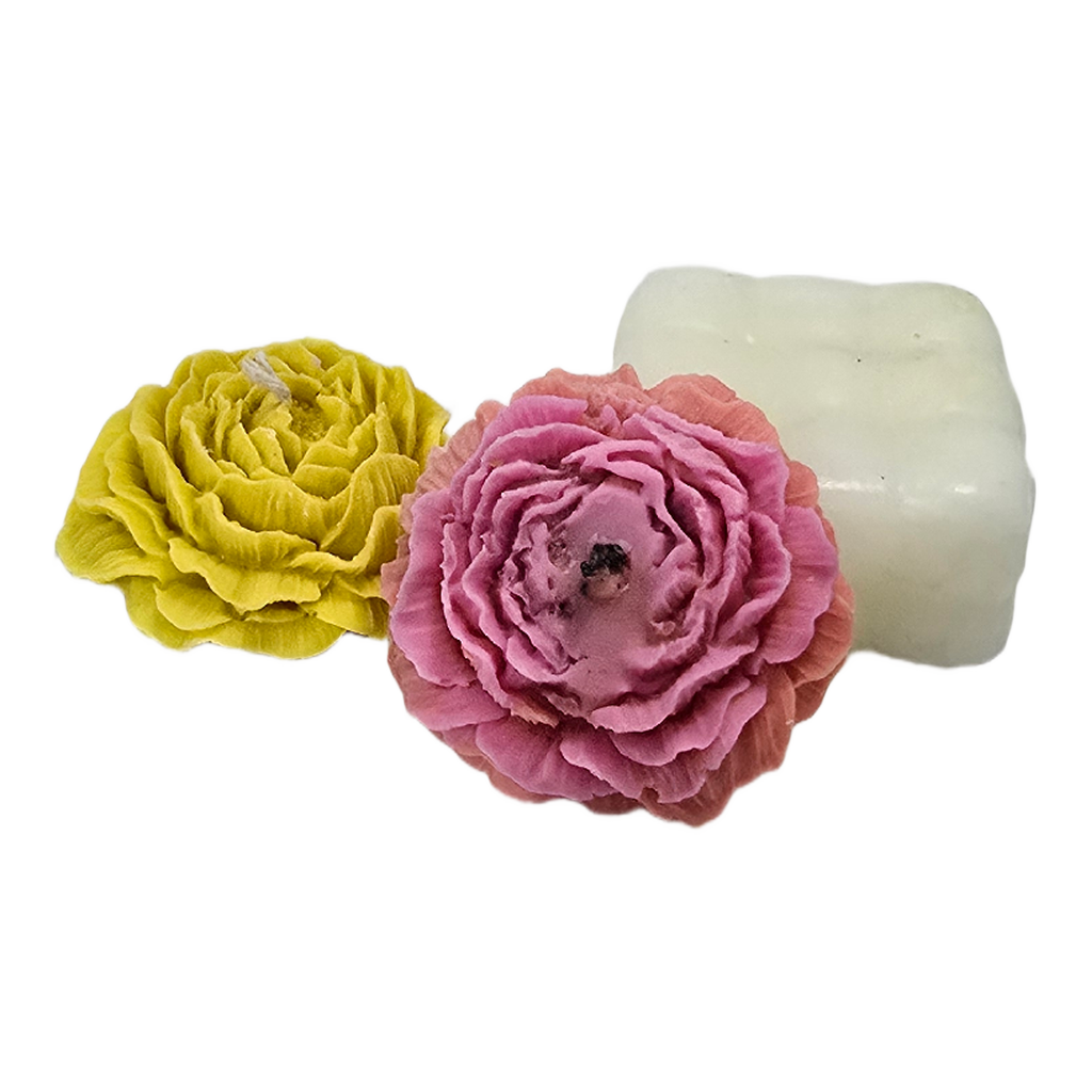Pack of Three Scented Candles | Hand-Crafted Yellow, Pink & White Candles with Sweet Fragrance