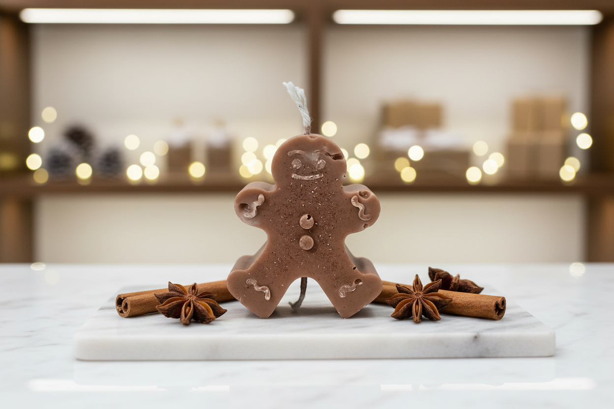 Holiday Gingerbread Person Scented Candle | Hand-Crafted Sweet Coffee Fragrance