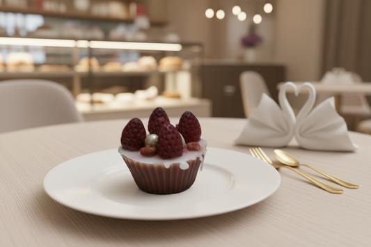 Handcrafted Strawberry Cupcake Candle – Gel & Soy Wax, Sweet Fragrance