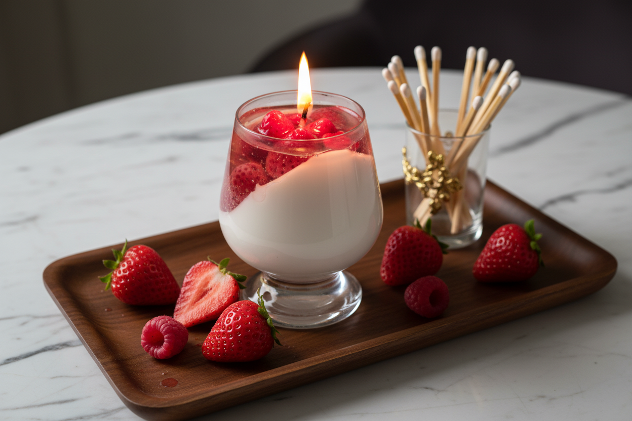 Handcrafted Glass Candle | Sweet Fragrance Gel & Soy Candle for Home Décor & Gifting